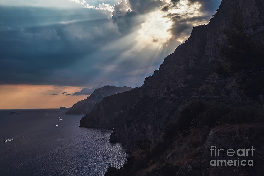 Sunset Photograph - Amalfi Sunset by Kasra Rassouli Sunset Photograph - Amalfi Sunset by Kasra Rassouli