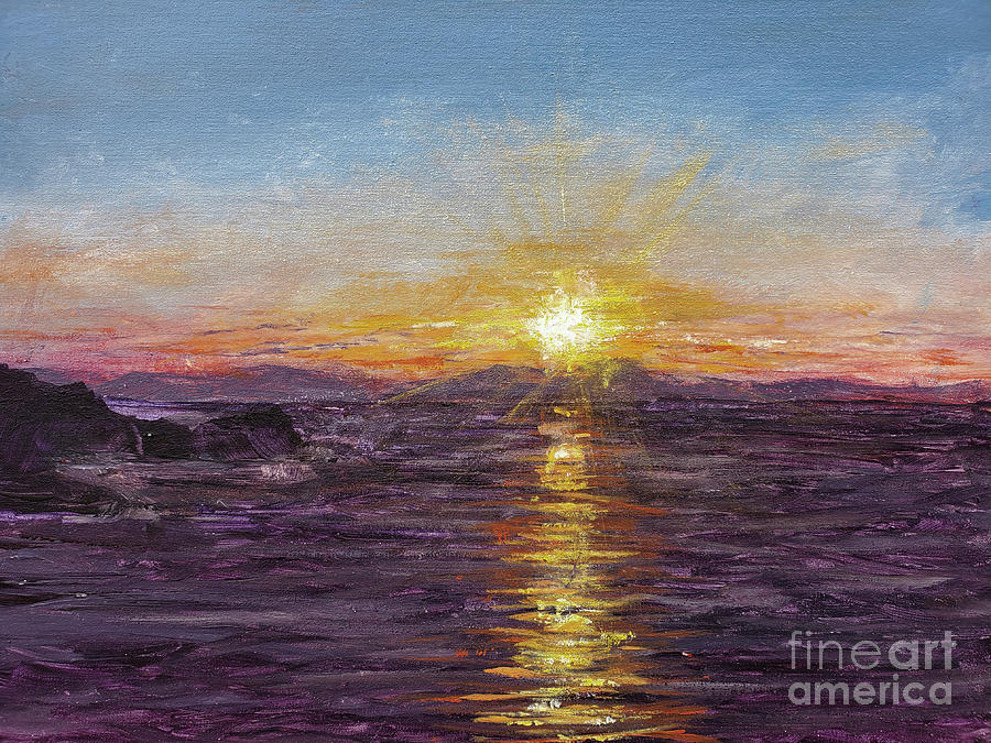 Amalfi Sunset Painting by Zan Savage