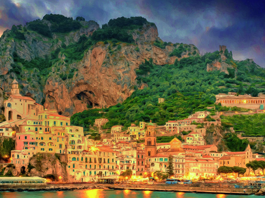 Amalfi Twilight Painting by Dominic Piperata