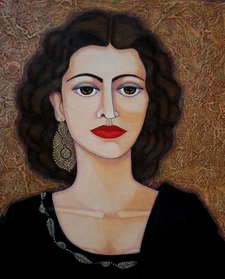Woman Painting - Amalia Rodrigues by Madalena Lobao-Tello