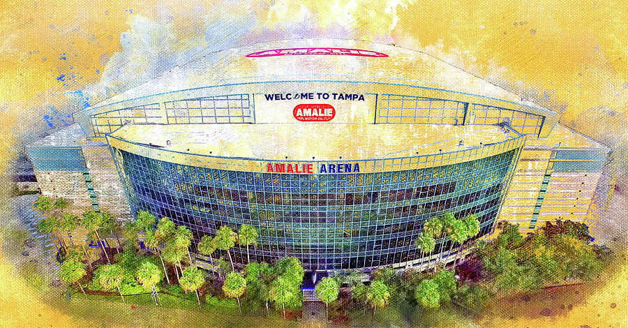 Amalie Arena in Tampa, Florida - digital painting Digital Art by Nicko Prints