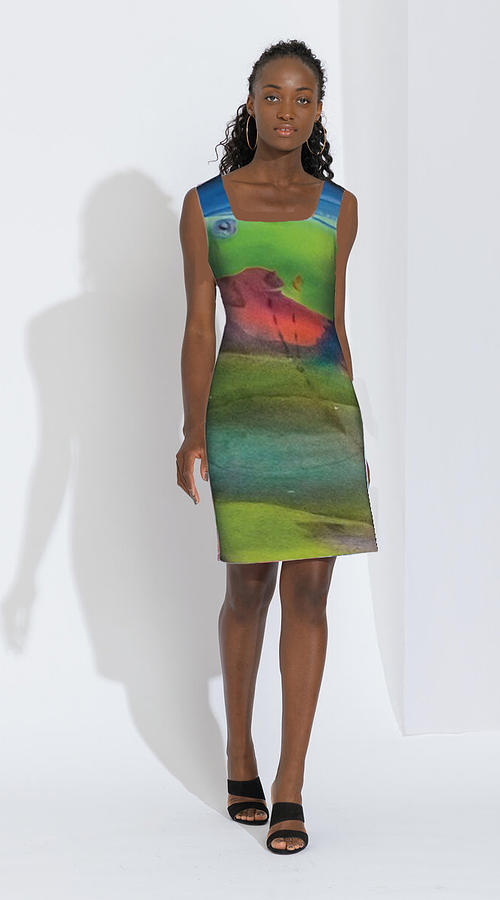 Amanda Dress II in Rainbow Eucalyptus Tapestry - Textile by Susan Molnar