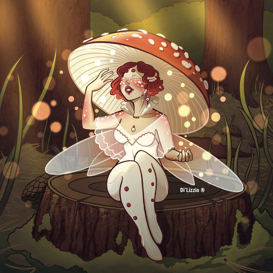 Amanita Muscaria Mushroom Fairy Digital Art by Nick Di'Lizzio - Fine ...