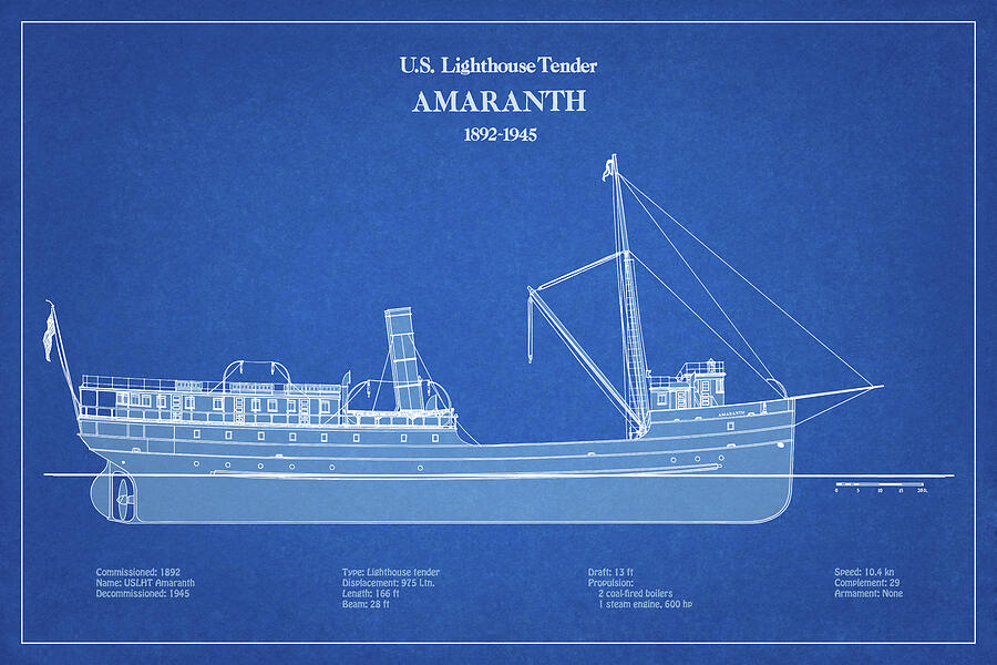 Lighthouse Digital Art - Amaranth Lighthouse Tender United States Coast Guard - ABD by SP JE Art