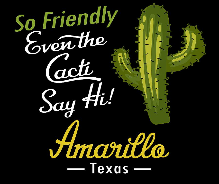 Amarillo Texas Funny Vintage Cactus Digital Art by Flo Karp