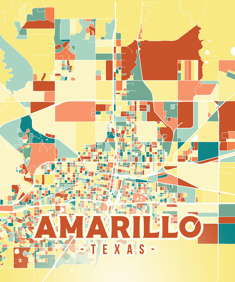 Amarillo Us Map Digital Art By Alexandru Chirila Fine Art America 5145