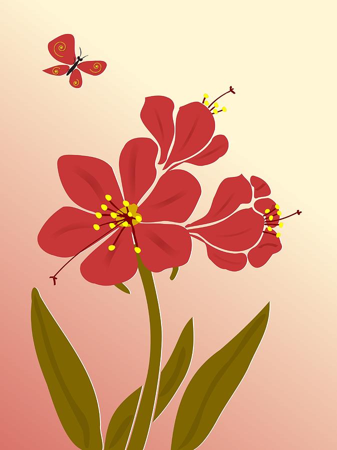Spring Mixed Media - Amaryllis Flowers by Anastasiya Malakhova