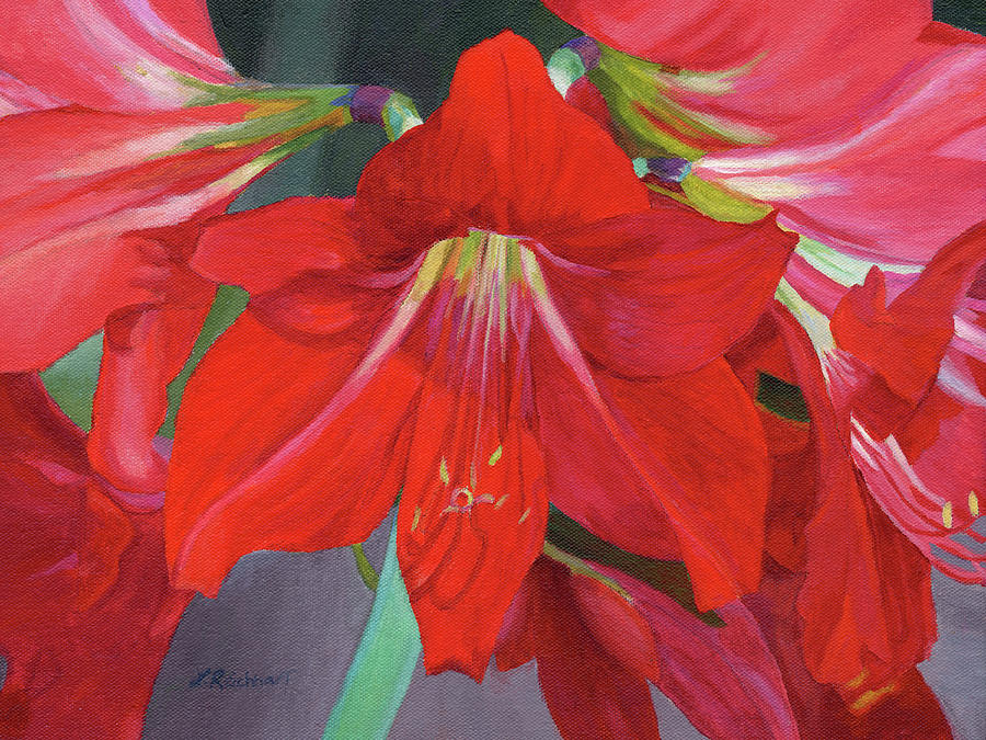 Amaryllis Painting by Lynne Reichhart