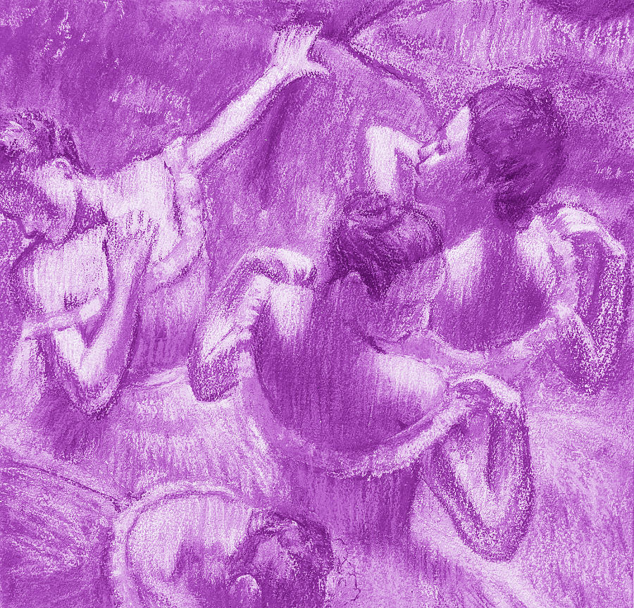 Amazing Ballerinas Degas Study Fantasy In Purple Painting