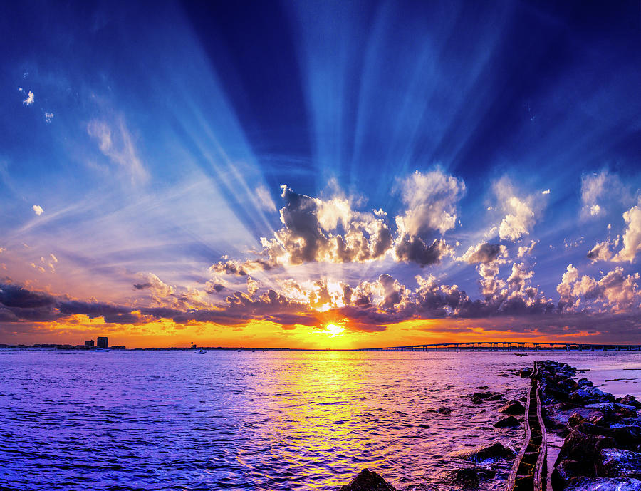 Amazing Inspirational Colorful Sunrays Sunset Photograph by Eszra Tanner