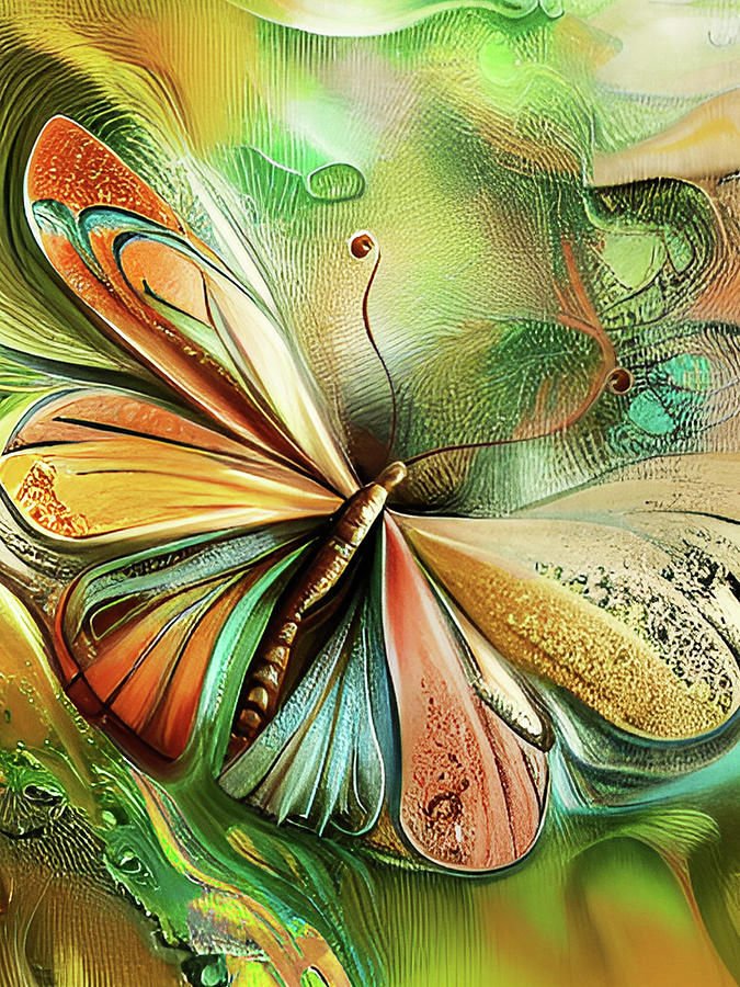 Amazing Nature Abstract- butterfly  Digital Art by Grace Iradian