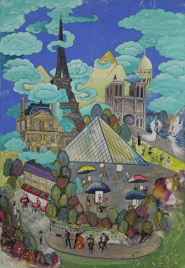 Amazing Paris Painting by Munkhzul Bundgaa