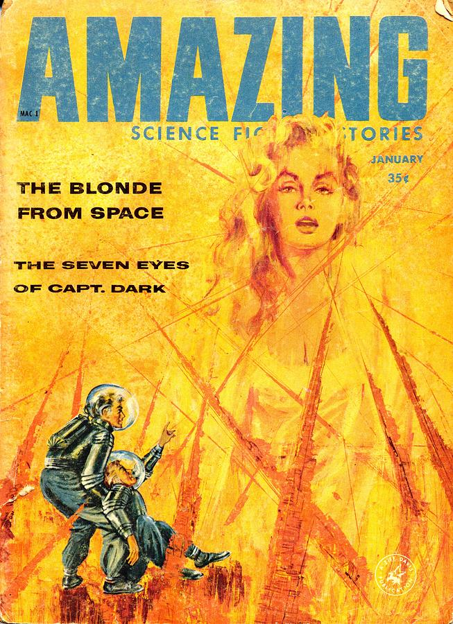 Amazing Stories, Jan 1959 Painting by Classic Sci-Fi Magazine Covers ...