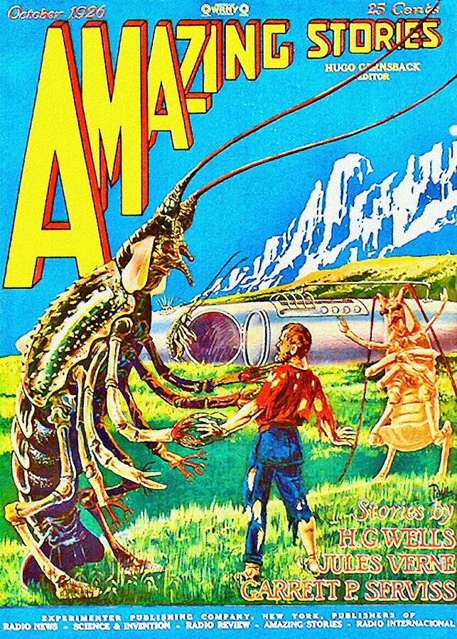 Science Fiction Digital Art - Amazing Stories Vol 1 # 7 October 1926.  by Joe Vella