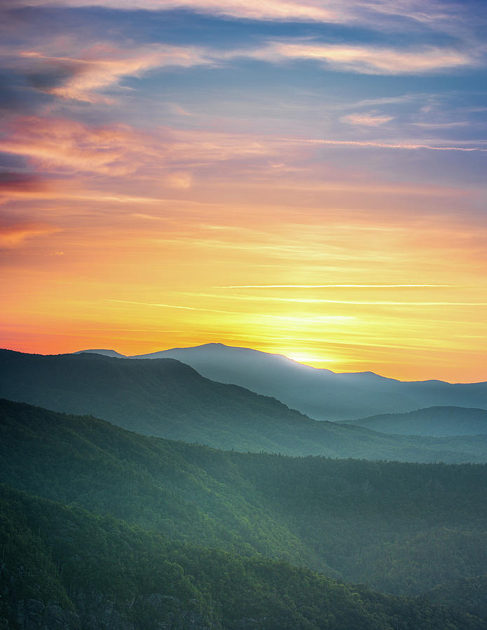 Amazing Sunset Linville Gorge Hawksbill Mountain North Carolina 2 Photograph by Jordan Hill