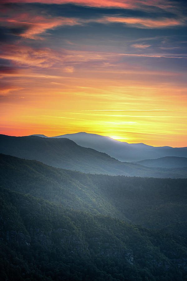 Amazing Sunset Linville Gorge Hawksbill Mountain North Carolina  Photograph by Jordan Hill