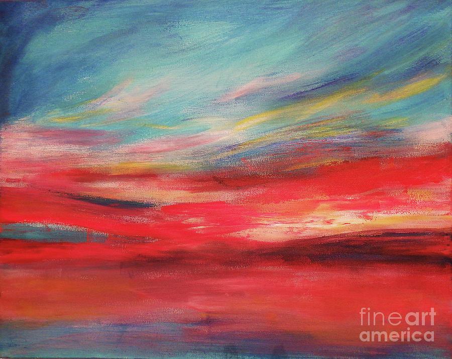 Amazing Sunset Waltz Over The Ocean 01 Painting by Leonida Arte