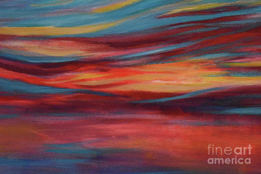 Amazing Sunset Waltz Over The Ocean 02 detail Painting by Leonida Arte