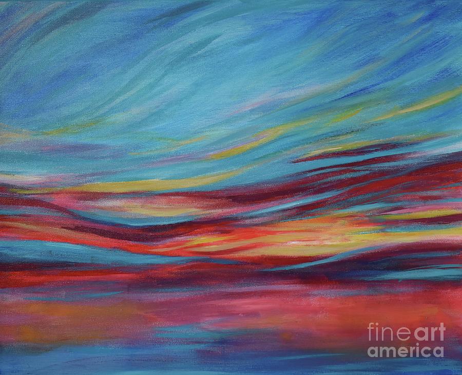 Amazing Sunset Waltz Over The Ocean 02 Painting by Leonida Arte