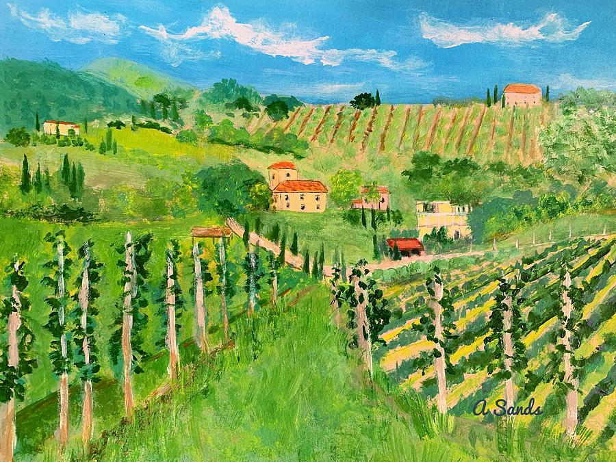 Amazing Tuscan Landscape Painting by Anne Sands - Fine Art America