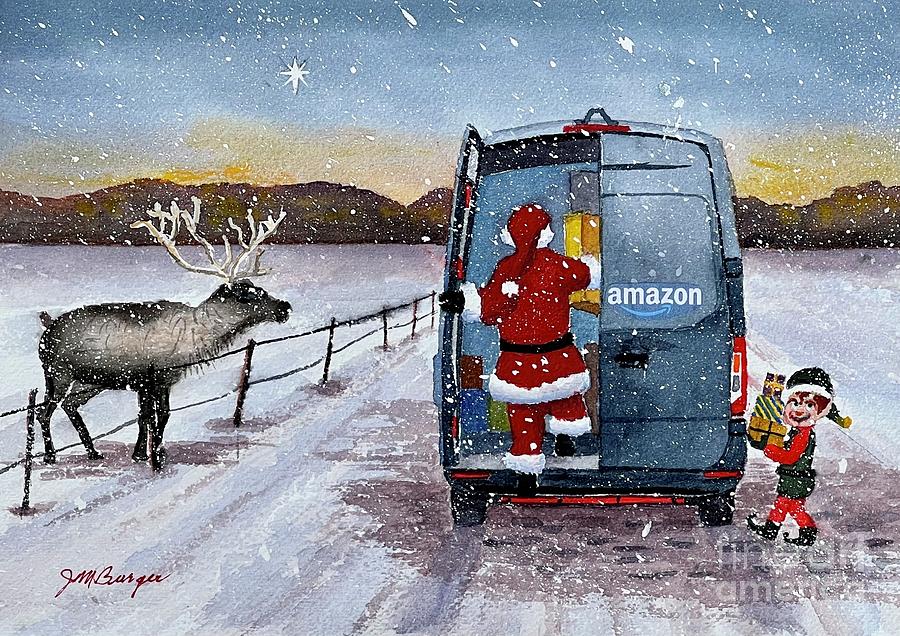 Amazon Santa Painting by Joseph Burger
