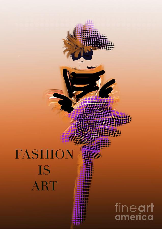 Amber Cocktail Dress Digital Art