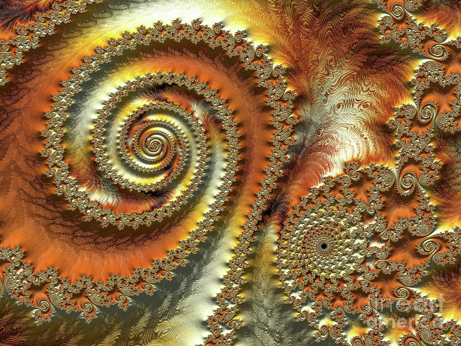 Amber Double Swirls Digital Art by Elisabeth Lucas - Fine Art America