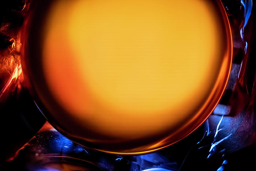 Amber Glass Ball Abstract Photograph