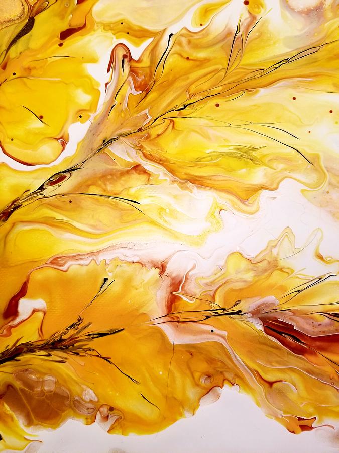 Amber Leaves  Painting by Sue Goldberg