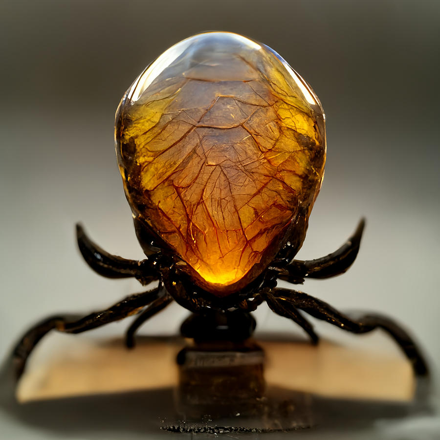 Amber Spider Digital Art by Andrea Barbieri