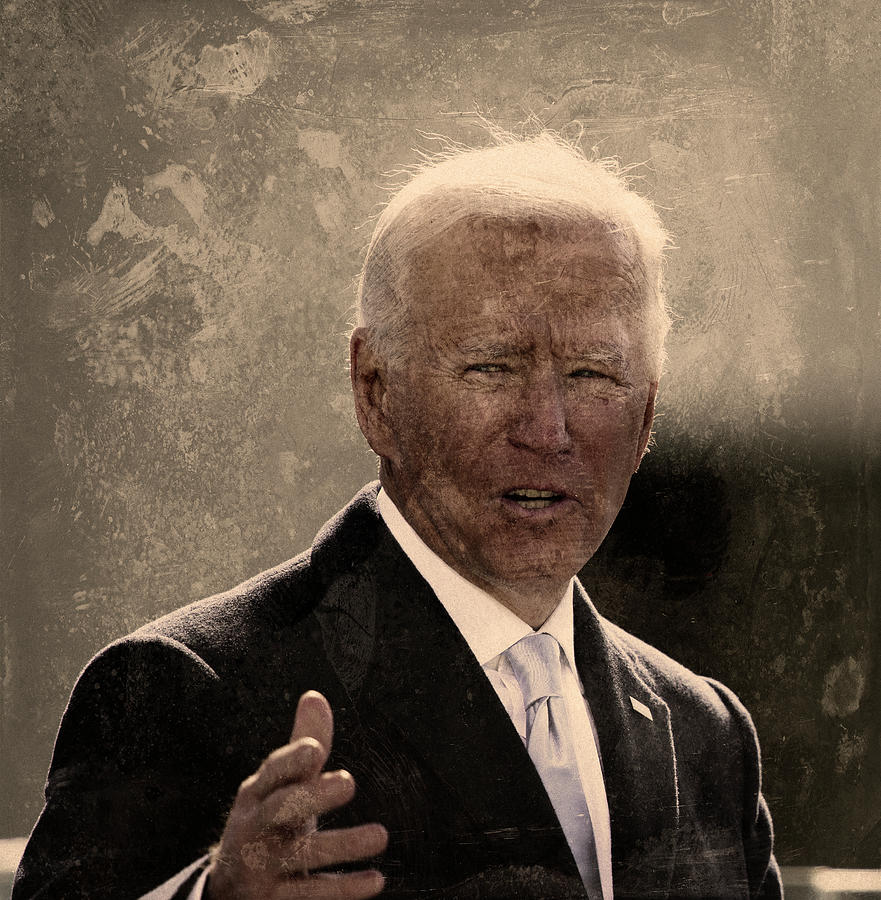 Ambrotype Color Photograph Of President Of The United States Joe Biden Speaking 2 Painting