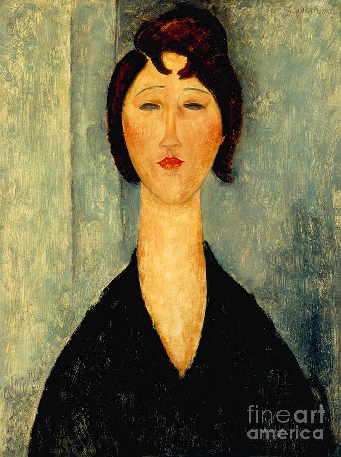 Amedeo Modigliani - Portrait of a Woman 3 Painting by Alexandra Arts