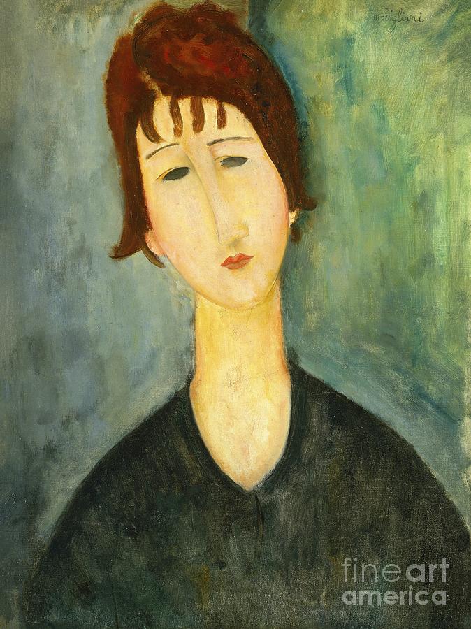 Amedeo Modigliani - Portrait of a Woman 4 Painting by Alexandra Arts
