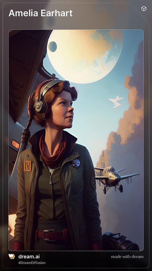 Amelia Earhart 1 Digital Art by Denise F Fulmer