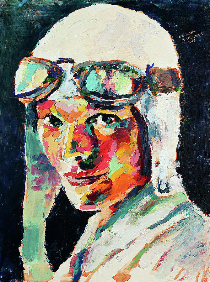 American Painting - Amelia Earhart by Derek Russell