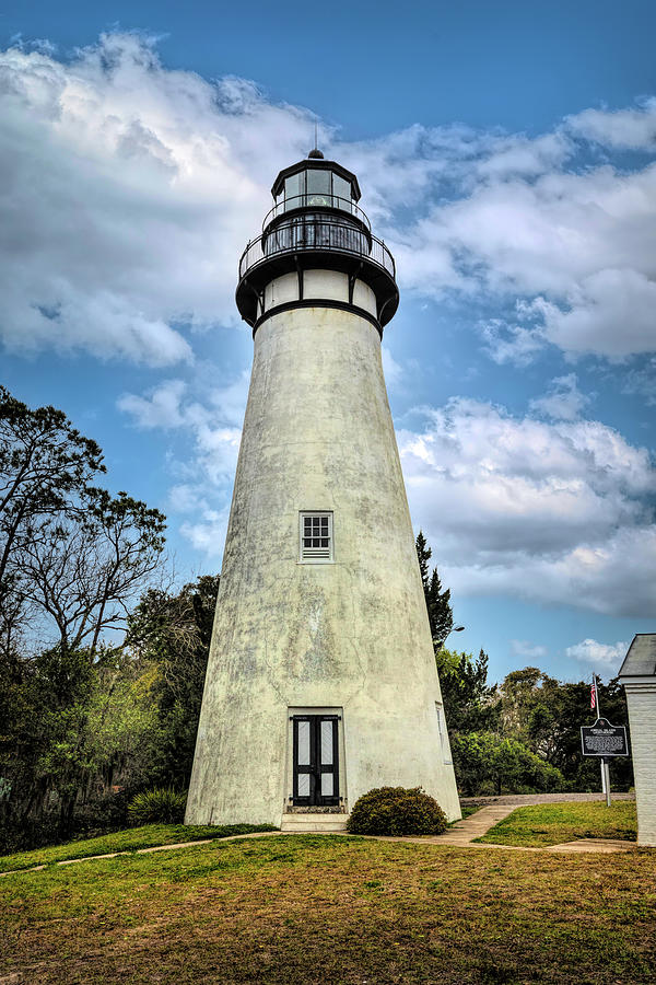 Amelia Island Lighthouse in the Clouds Photograph by Debra and Dave Vanderlaan