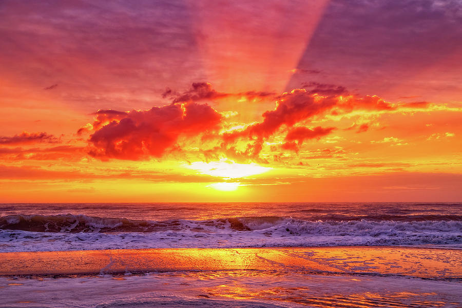 Amelia Island Sun Rays at Sunrise  Photograph by Marc Crumpler