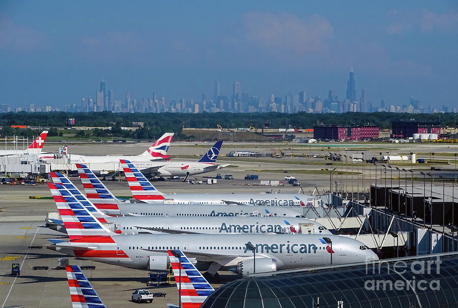 Jet Photograph - America Airlines Chicago OHare by Sandi OReilly