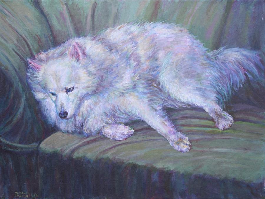 America Eskimo Dog  Painting by Veronica Cassell vaz