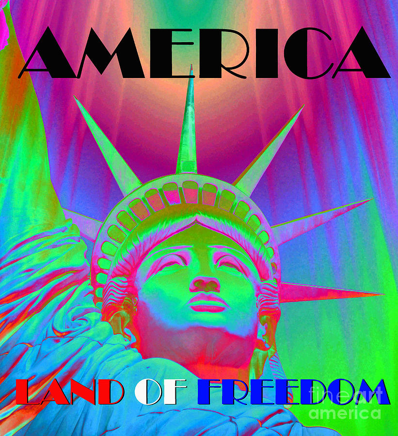 America land of freedom Mixed Media by David Lee Thompson