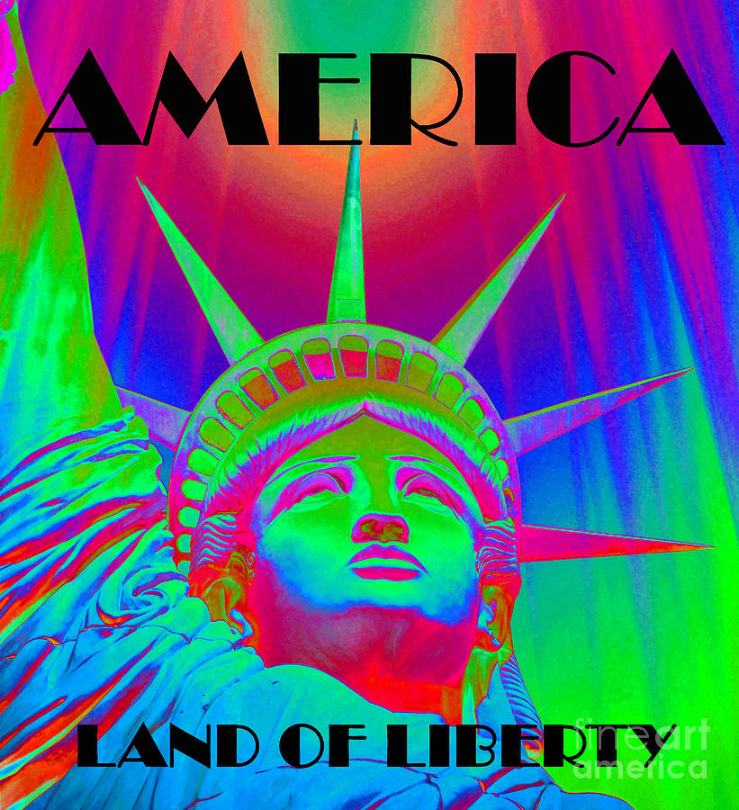 America land of liberty Mixed Media by David Lee Thompson
