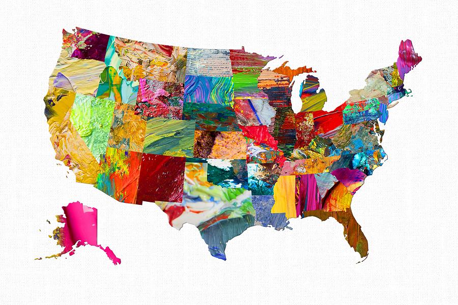 America Map Digital Art by Bardon Ebbs - Fine Art America