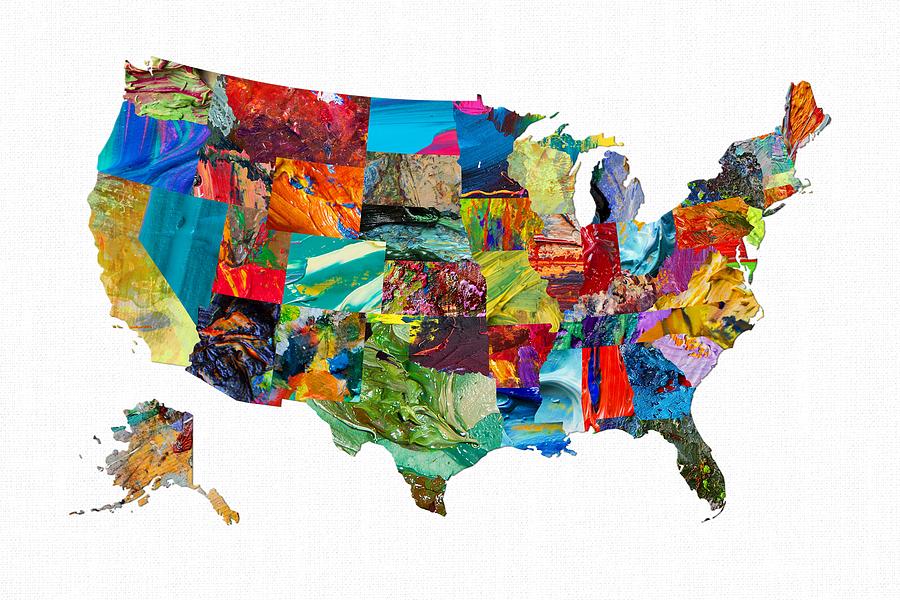 America Map Digital Art by Byron Wattles - Fine Art America