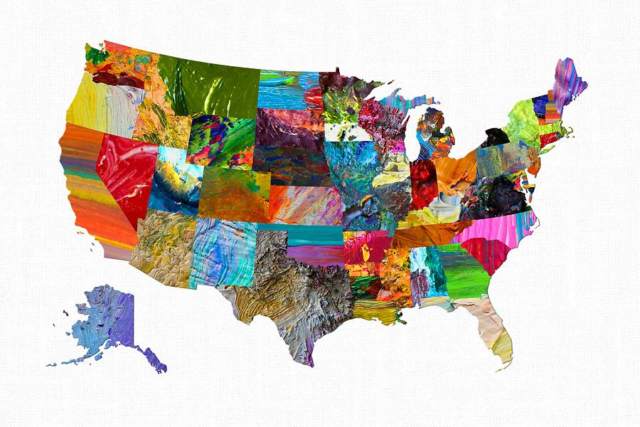 America Map Digital Art by Gerardino E Beer | Pixels