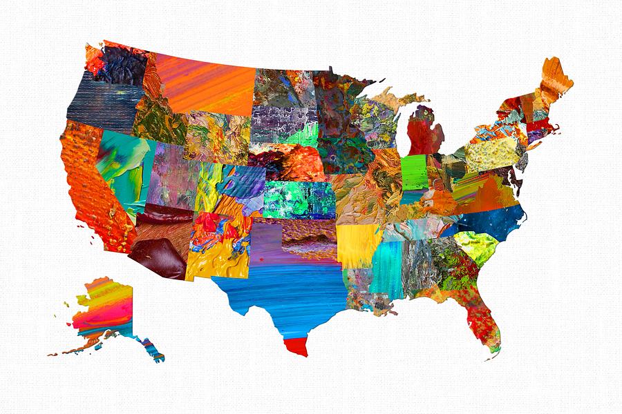 America Map Digital Art by Mason D Sandall - Fine Art America