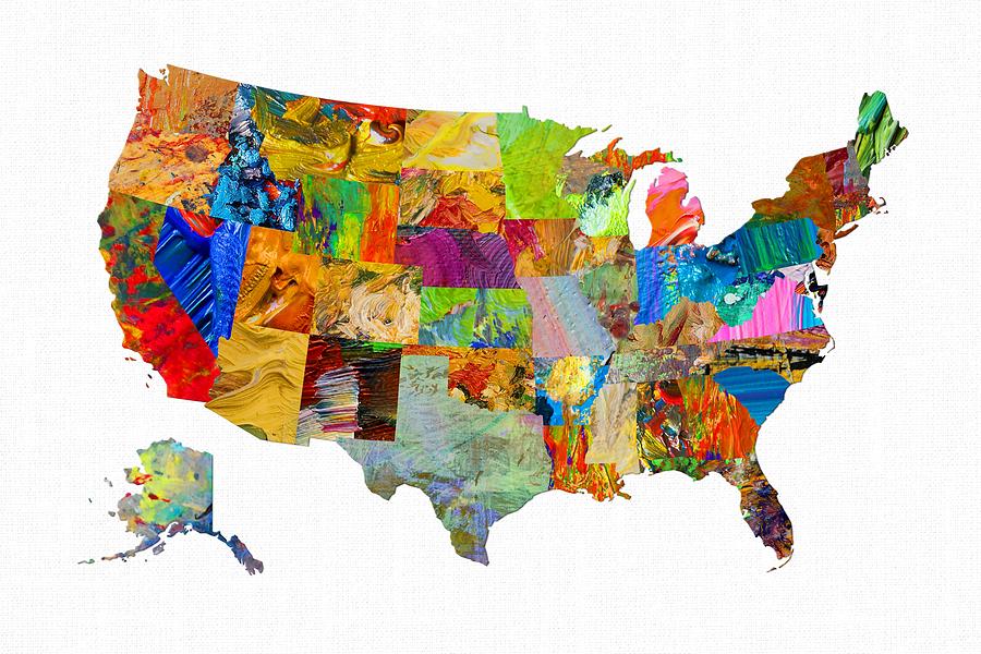 America Map Digital Art by Sanford Denney - Fine Art America