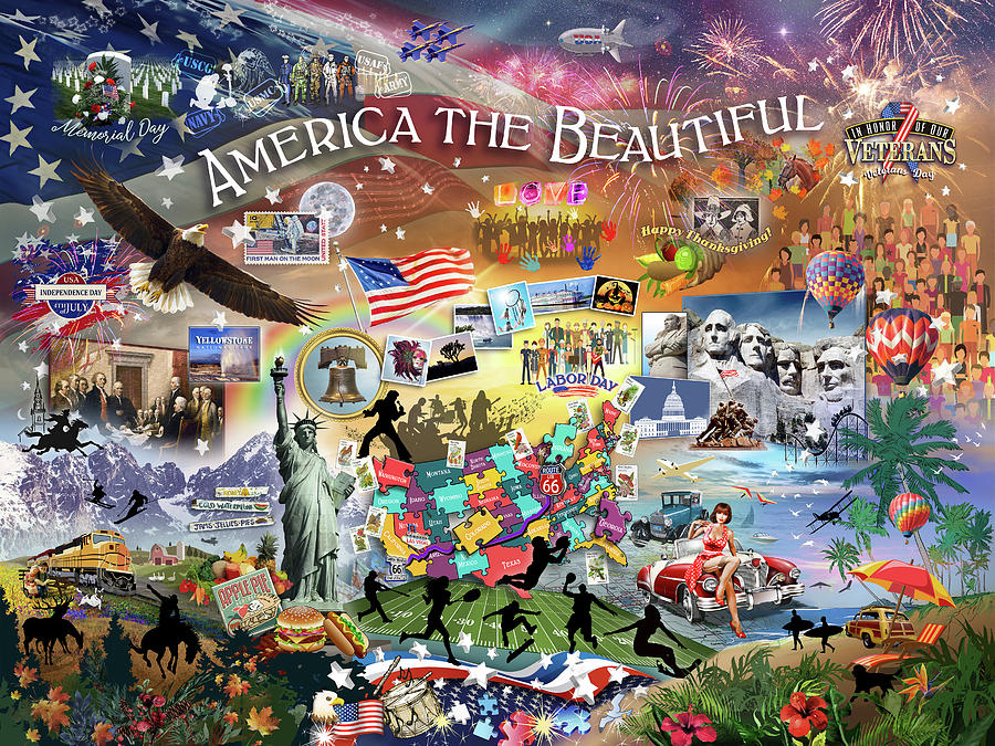 America the Beautiful Digital Art by Evie Cook