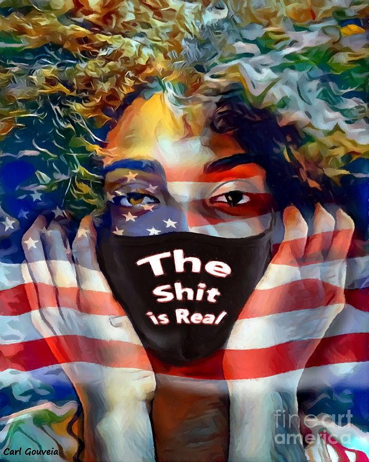 American Woman Mixed Media - American 2020 by Carl Gouveia