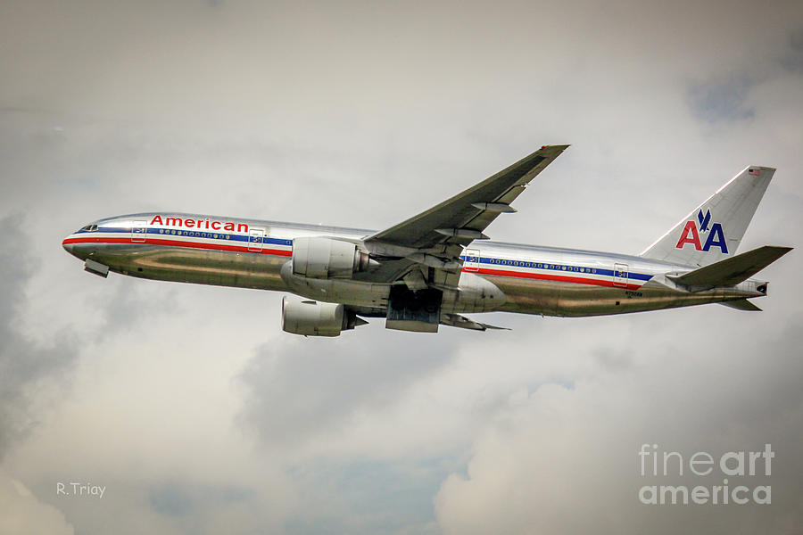 American Airlines B-777 at Sunrise Photograph by Rene Triay FineArt Photos