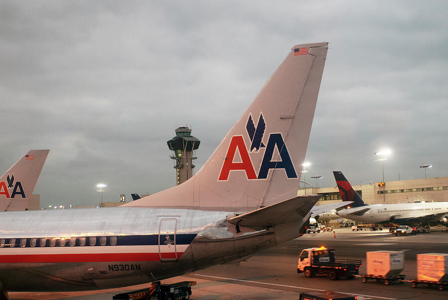 American Airlines Boeing 737 at Los Angeles Photograph by Erik Simonsen